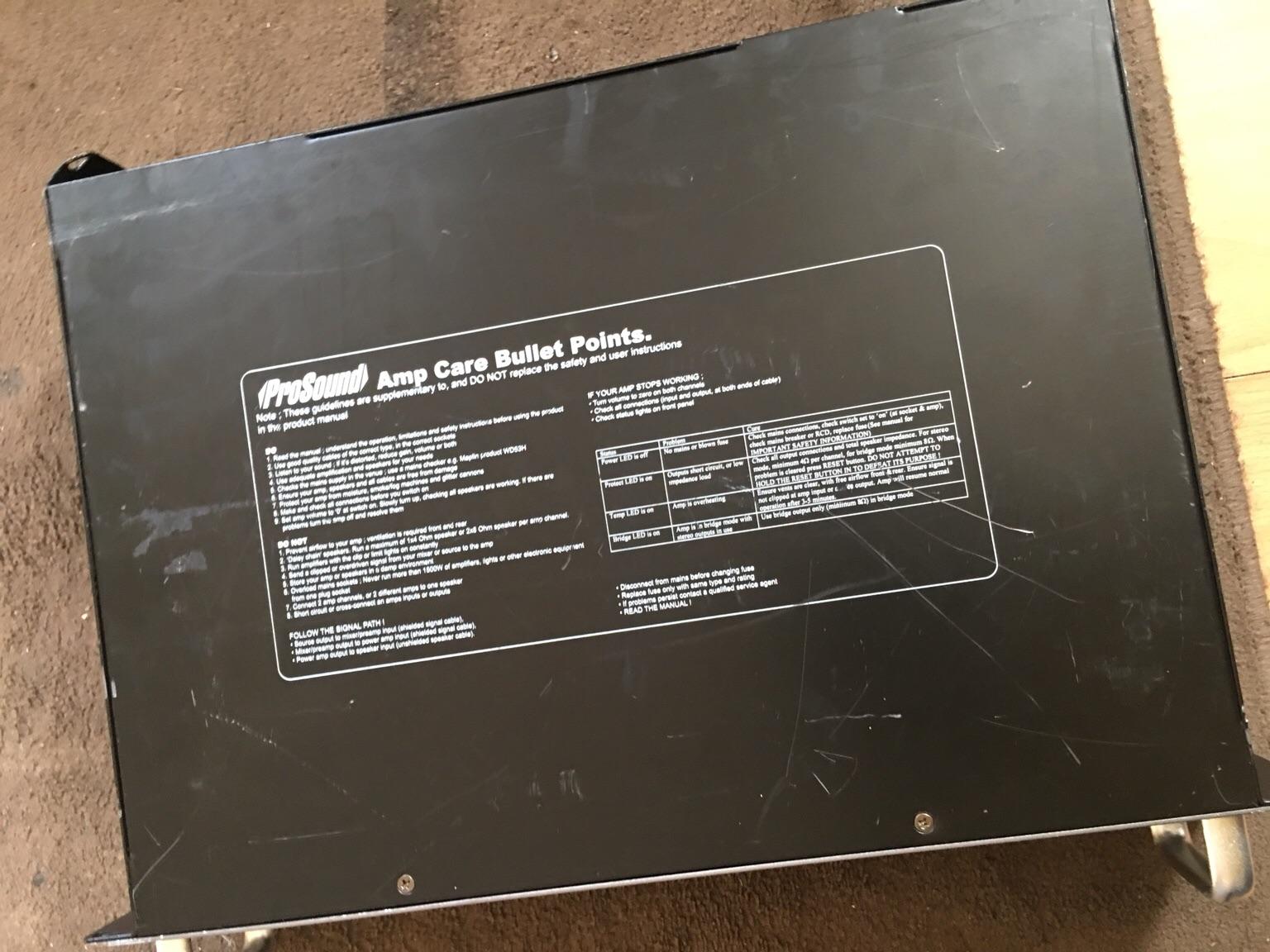 PROSOUND-1600 800w amplifier in SW18 Wandsworth for £30.00 for sale ...