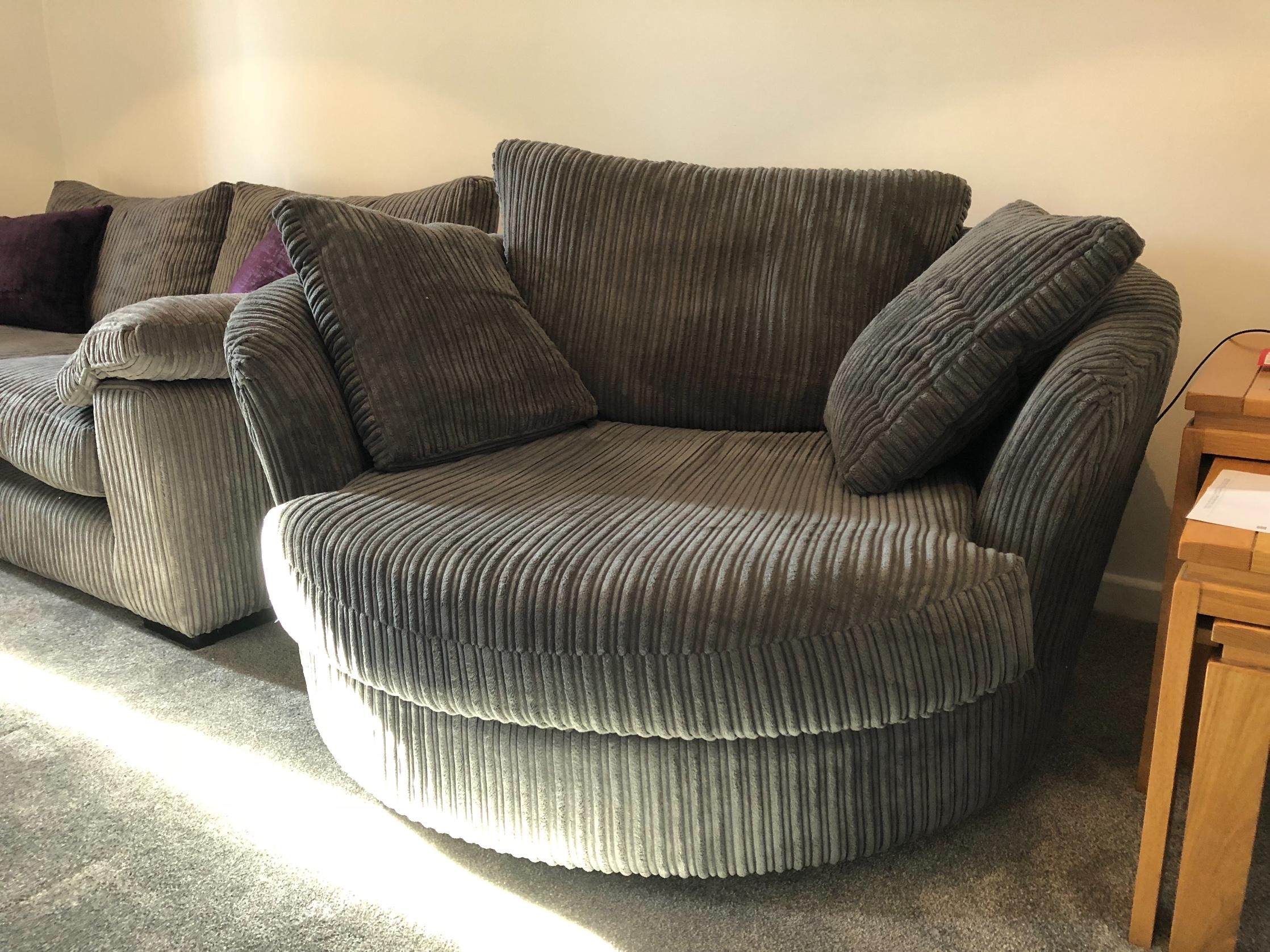 Sofology Coco Swivel Cuddle Chair Grey in CV31 Warwick for £130.00