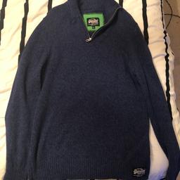 Dark blue superdry jumper, in amazing condition. 

Size xl. Only selling because it’s too short in the sleeves for me. 

£20 o.n.o