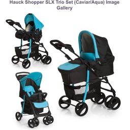 Hauck shopper SLX 3 in 1 travel system , push chair . Excellent condition. Aqua color . Can be used for unisex .