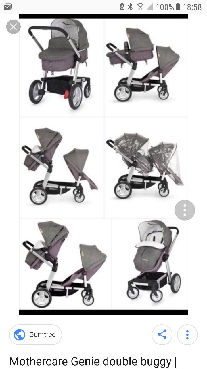 Mothercare double pram outlet genie