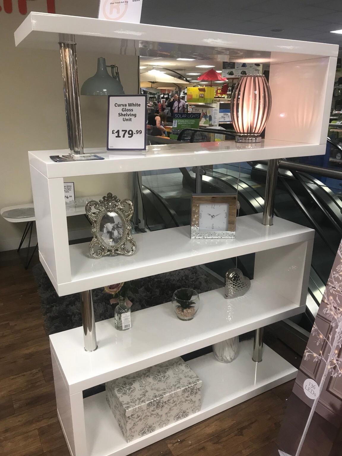 Curva white gloss shelving unit hotsell