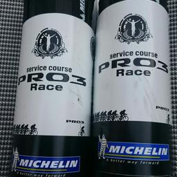 2 x Michelin Pro 3 race tyres. 700x23c plus inner tubes.  Purchased as spare but no longer required.