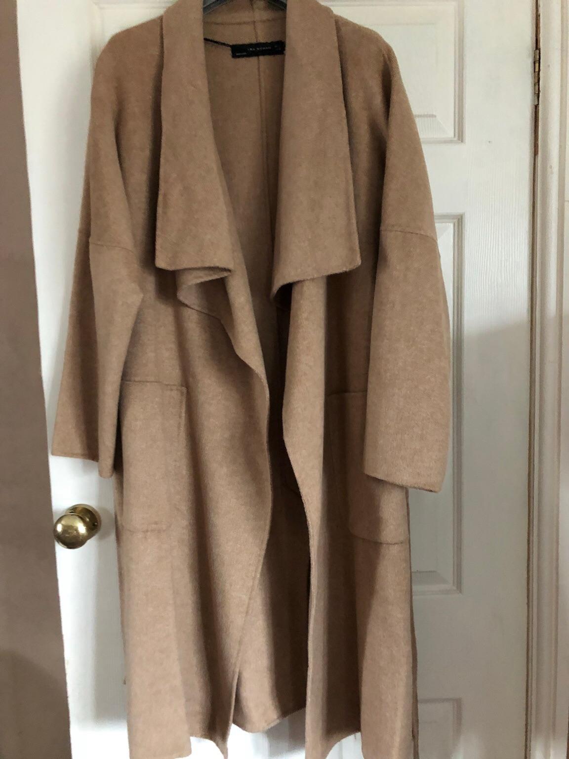 Camel waterfall clearance coat zara