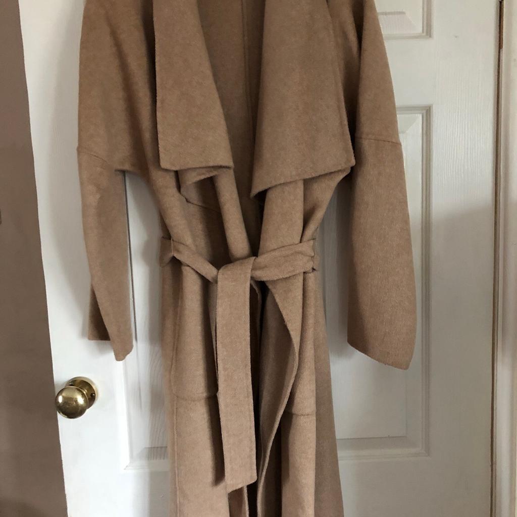 Camel waterfall coat outlet zara