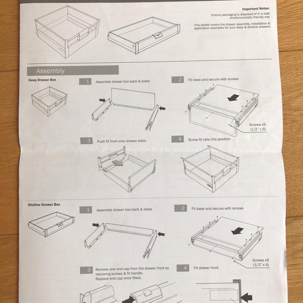Howdens 600mm Deep internal storage drawers in Reigate and Banstead for