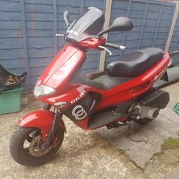 For Sale is my Gilera Runner VX 125 but with a 180cc engine fitted (by previous owner) but still registered as a 125cc. I bought this for my son but he never rode it. I've been riding it now and again to get to work and it' great to ride and gets a lot of looks. It does look great but could still do with a little tlc to make it perfect, couple of little of bits broken on the bodywork (see pics) and has a few screws/fixings missing. Needs tuning too as struggles over 50mph. MOT Jan 2019