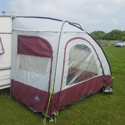 Sunn Camp porch awning in good condition no rips or tears with carbon poles ,pegs , original repair kit and pole spares.