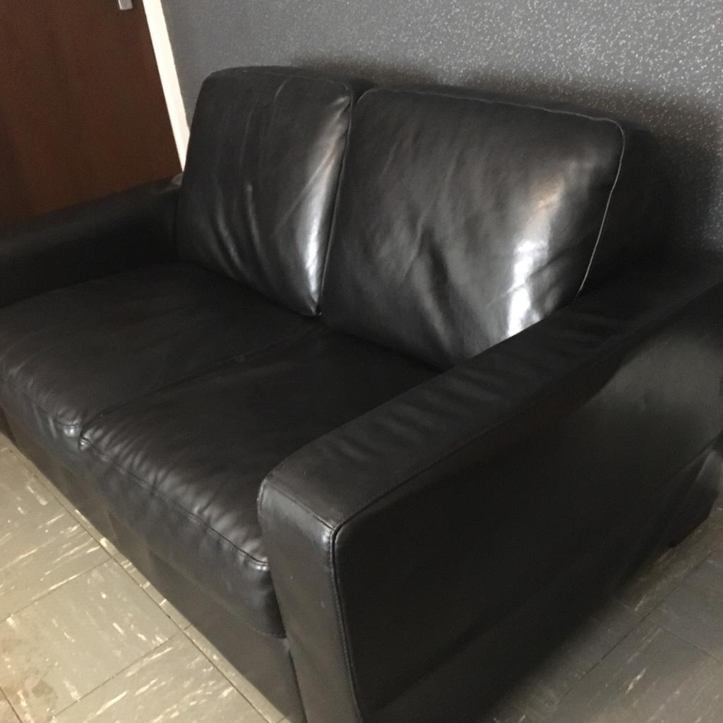 Leather sofa's 2 x 2 seaters black (italsofa) in S20 Sheffield for £60.