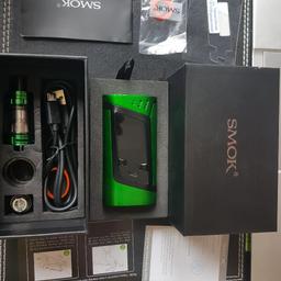 High quality viping kit by SMOK with green rim RRP is £59

It is in perfect condition with all the accessories. 
I have another one in another colour can do a discount if you buy both of them, please check my other items or contact me.
Thank you