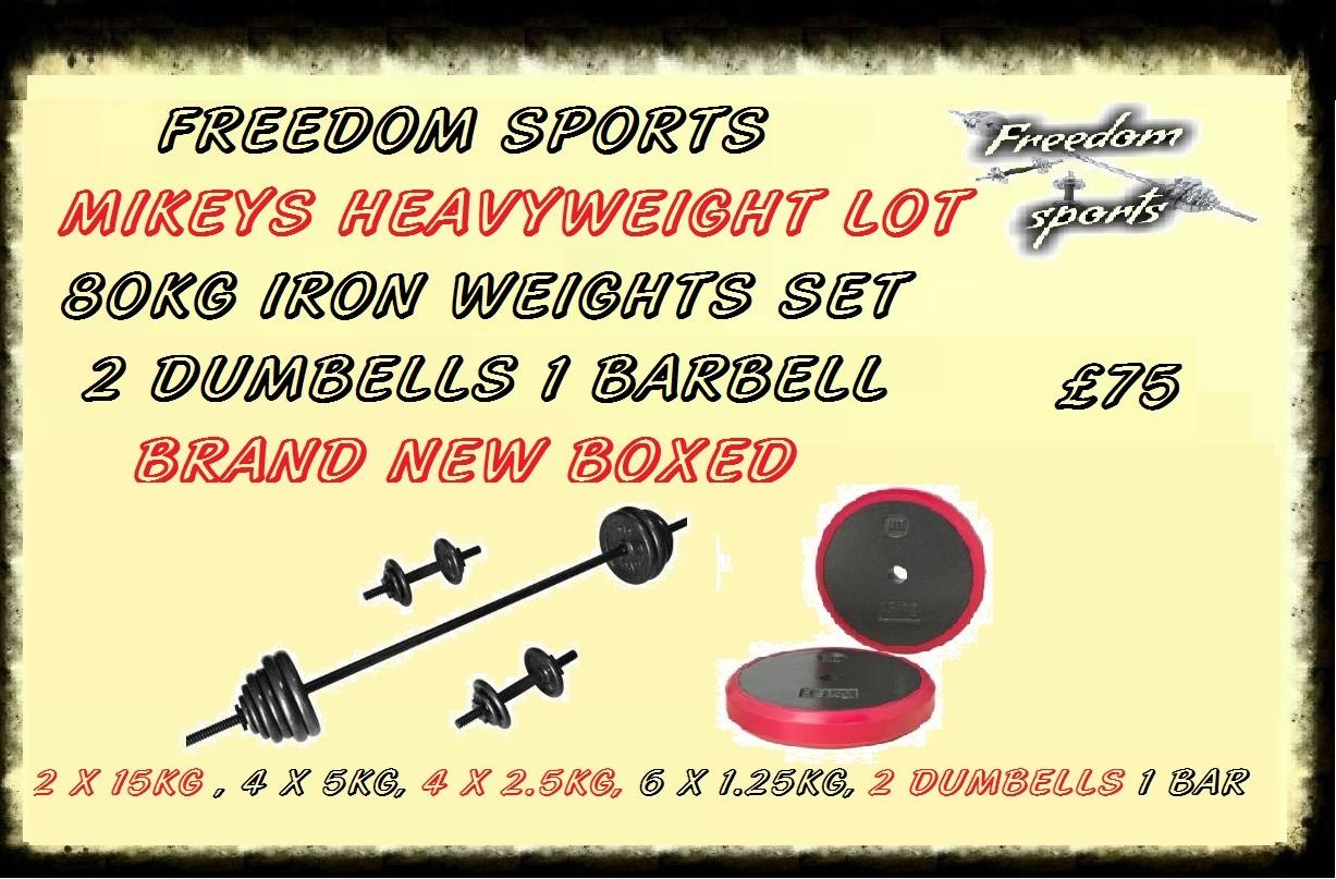 80KG IRON WEIGHTS SET BRAND NEW BOXED in WS5 Walsall for £80.00 for