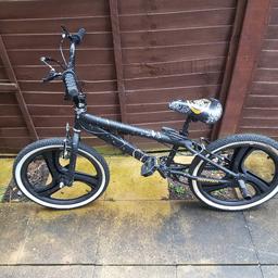 BMX only used twice, custom tyres and paint work. Will need a few thing tightened on it