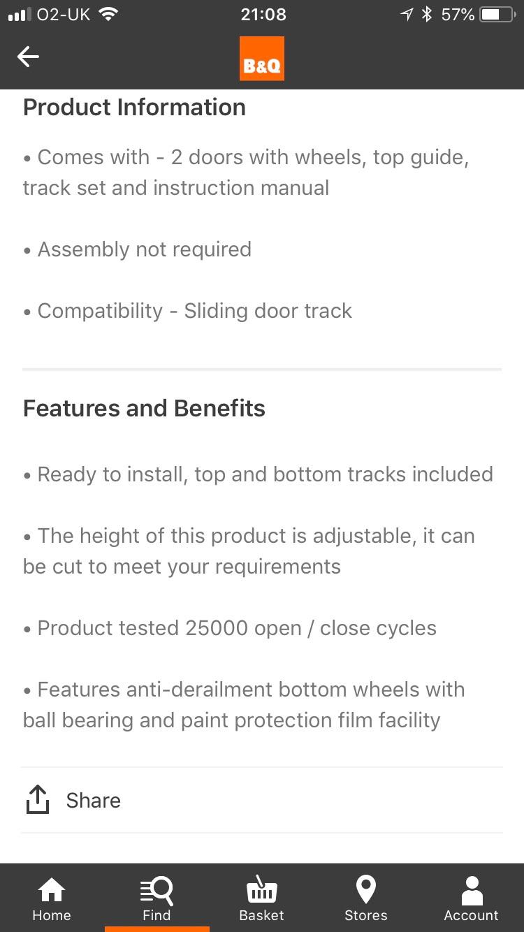 * NEW * Blizz sliding wardrobe doors (B&Q) in Doncaster for £50.00 for