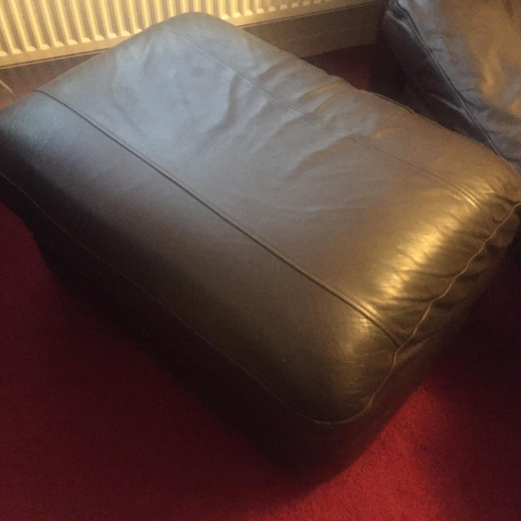 Leather sofa chair and foot stool in WF15 Kirklees for £40.00 for sale