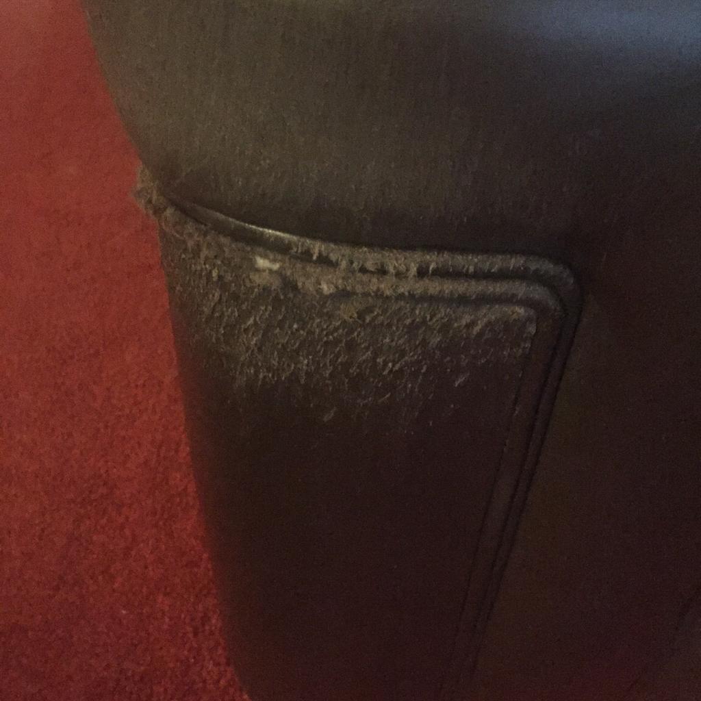 Leather sofa chair and foot stool in WF15 Kirklees for £40.00 for sale