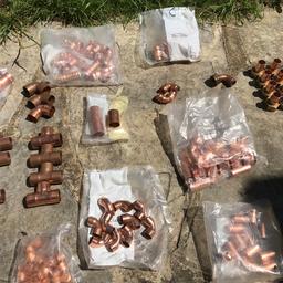 Huge lot of assorted 15mm and 22mm copper pipe fittings. Everything in photo available 100+ fittings. Mixture of solder ring and end feed. Also included are 14 x 15mm tap connectors in 1/2” and 3/4”.
All surplus to my requirements as I no longer work in plumbing and need the space in my garage.
I will be listing other plumbing items shortly.