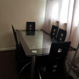 Large and heavy glass table with 6 chairs.
Some slight damage to chairs but not noticeable and don't affect use.
COLLECTION ONLY!!
Will need 2 men to carry as it's really heavy!!!
Has corner protectors .
WILL CONSIDER OFFERS!!