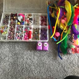 A case of lots of beads and pendant attachments to make your own jewellery plus some arty bits.