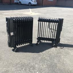 2 x Black Deawoo 11 fin Oil Filled Radiators. Thermostat and on Wheels. £25 for both or £15 each. Both excellent condition. Only bought in January.