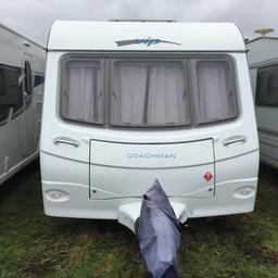 2008 top of range Coachman 535/4 VIP fixed bed. Pocket sprung mattress and huge storage, large kitchen and prep area, glass screened shower, and long front sofas with 5ft 6in of single sleeping x2 or large double.
Powrtouch mover, Kampa Rally Club 390 Awning, Alko wheel lock, external bbq point and socket, gas and electric heating and water, Seitz double glazed flush windows, two large Heki’s and extractor fan.
7.27m L ,2.26m W and 1580kg max weight.
Fantastic family or couples van