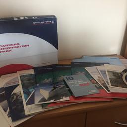 Ideal for anyone thinking about joining the raf. Some of the figures are a little out of date so if serious about joining I would recommend looking on line for current data. 
Includes: mouse mat, dvd, leaflets, info on officer and ground crew roles