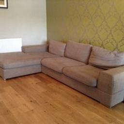 This sofa is from Dwell and is about 5 Years old, we do have pets and the sofa does have a few tears , however the cushions are all machine washable. Free to anyone that wishes to collect.