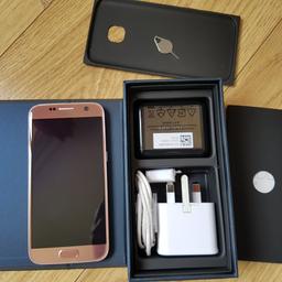 Samsung galaxy s7, Rose gold, unlocked brand new condition not a single scratch the accessories have not been used at all.