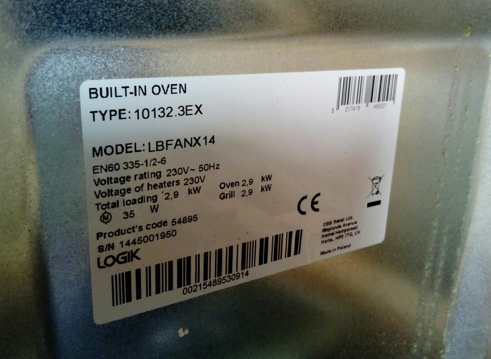 Logik stainless Steel single electric oven in WF4 Wakefield für 50,00