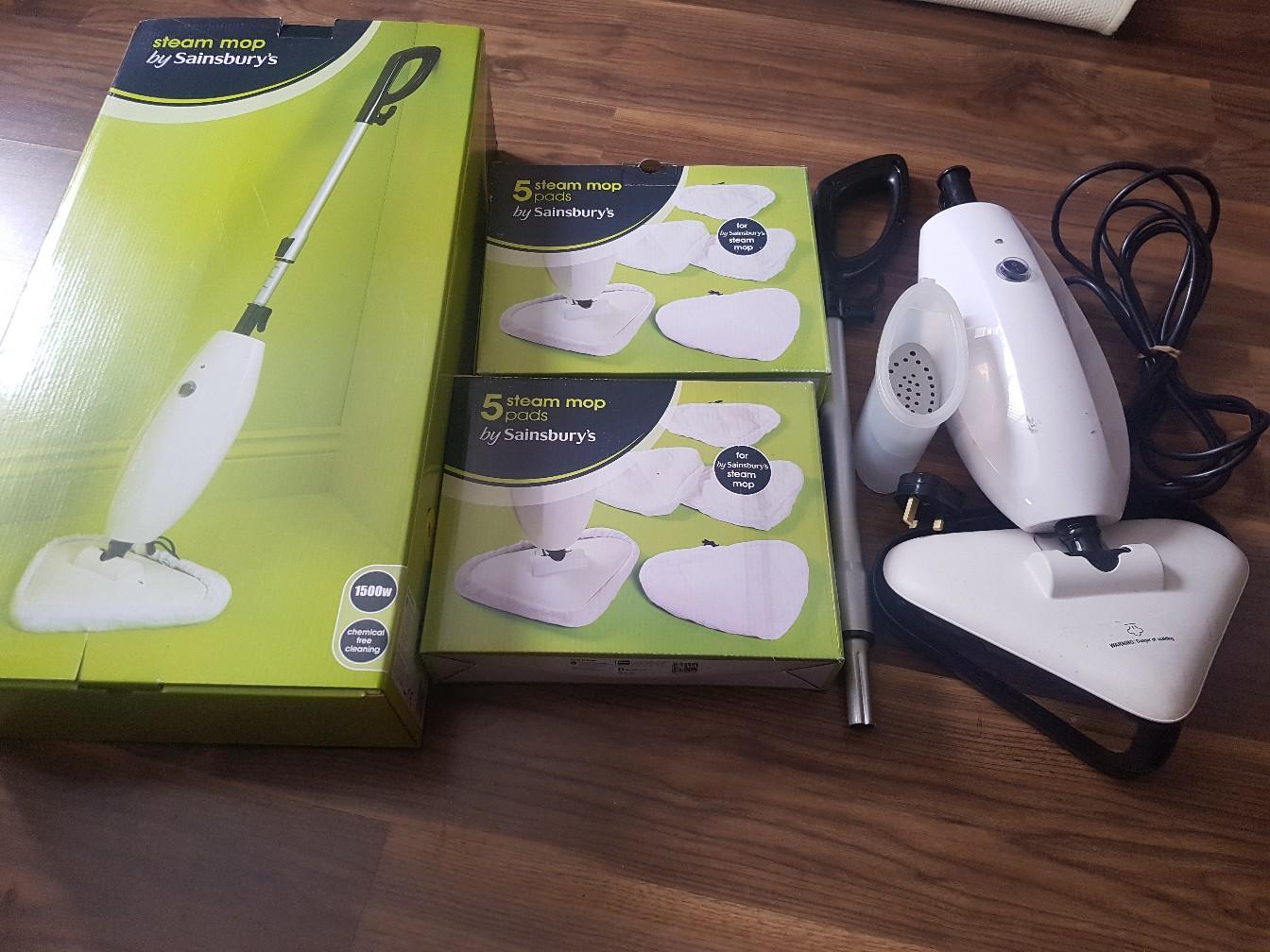 Sainsburys Steam Mop SM516 & 9 Cleaning Pads in CR0 Croydon for £15.00