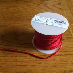 New Red Lacing Cord. 50 metre Roll, but 1/4 has been used so approx 37.5 metres left.