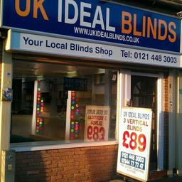 uk ideal blinds supplier of domestic and commercial blinds we deal with a vide selection of vertical, roller, wooden, aluminiumvenetian, sensis pleated, vission mirag,and perfect fit blinds call us now for free wuote 07944777747 or visit our showroom, 110 three shires oak road smethwick, birmingham.b675bt