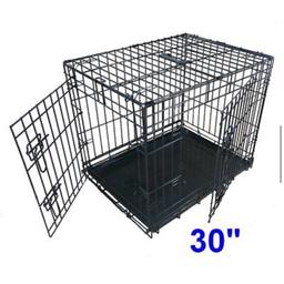 Black medium dog cage good condition 15.00 or swap for small dog cage pick up manor park s2