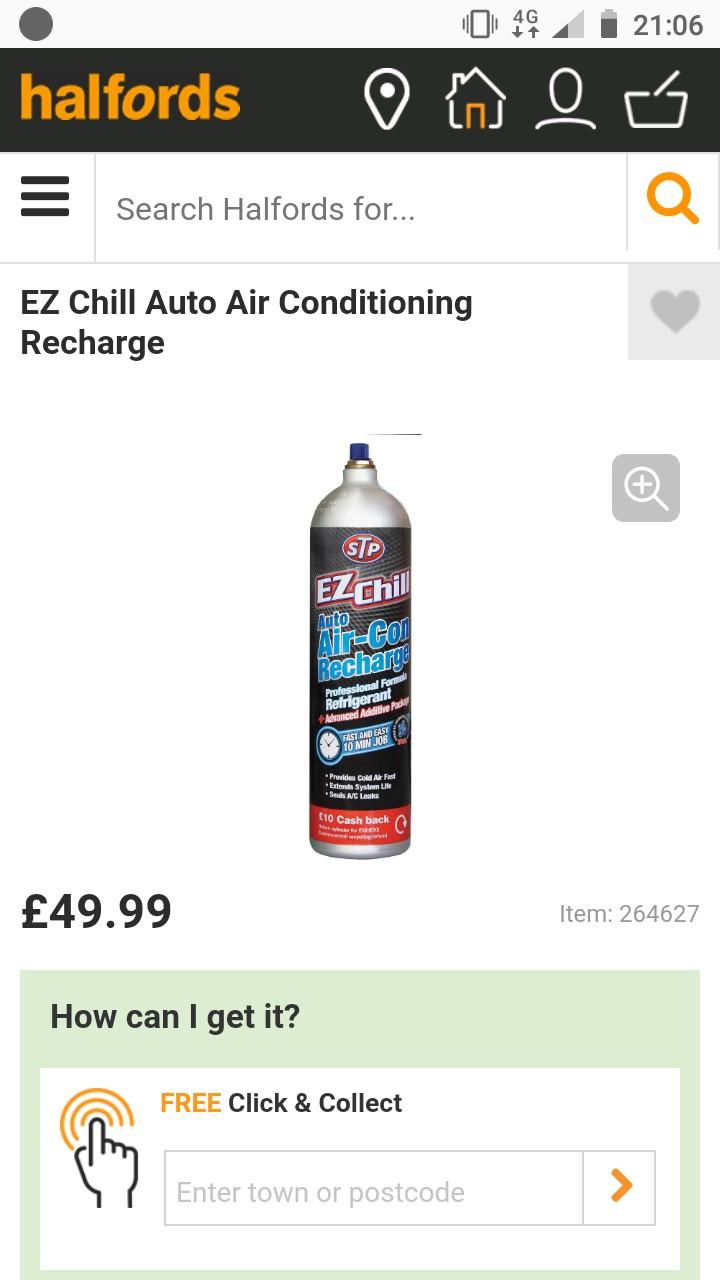 STP Auto Freeze / EZ Chill Air Con Regas in S40 Chesterfield für 38,00