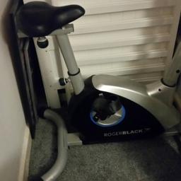 Roger black exercise bike all digital. Only used a couple of times. Selling due to space issues. Pulse sensors etc . £50 open to offers