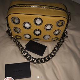 Prada top chain handle sun calf leather handbag immaculate condition worn for an hour selling very cheap. Paid 1400 new.