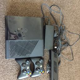 Xbox 360 in black is in immaculate condition, comes with 2 wireless controllers, Kinect and 3 Kinect games then 7 other 360 games which can be seen in photo. Not a mark or scratch on it and is working perfectly.