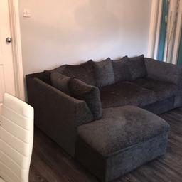 Charcoal grey corner sofa with footstool in excellent condition

12 months old

 No marks or damage

Collection only - originally paid £300