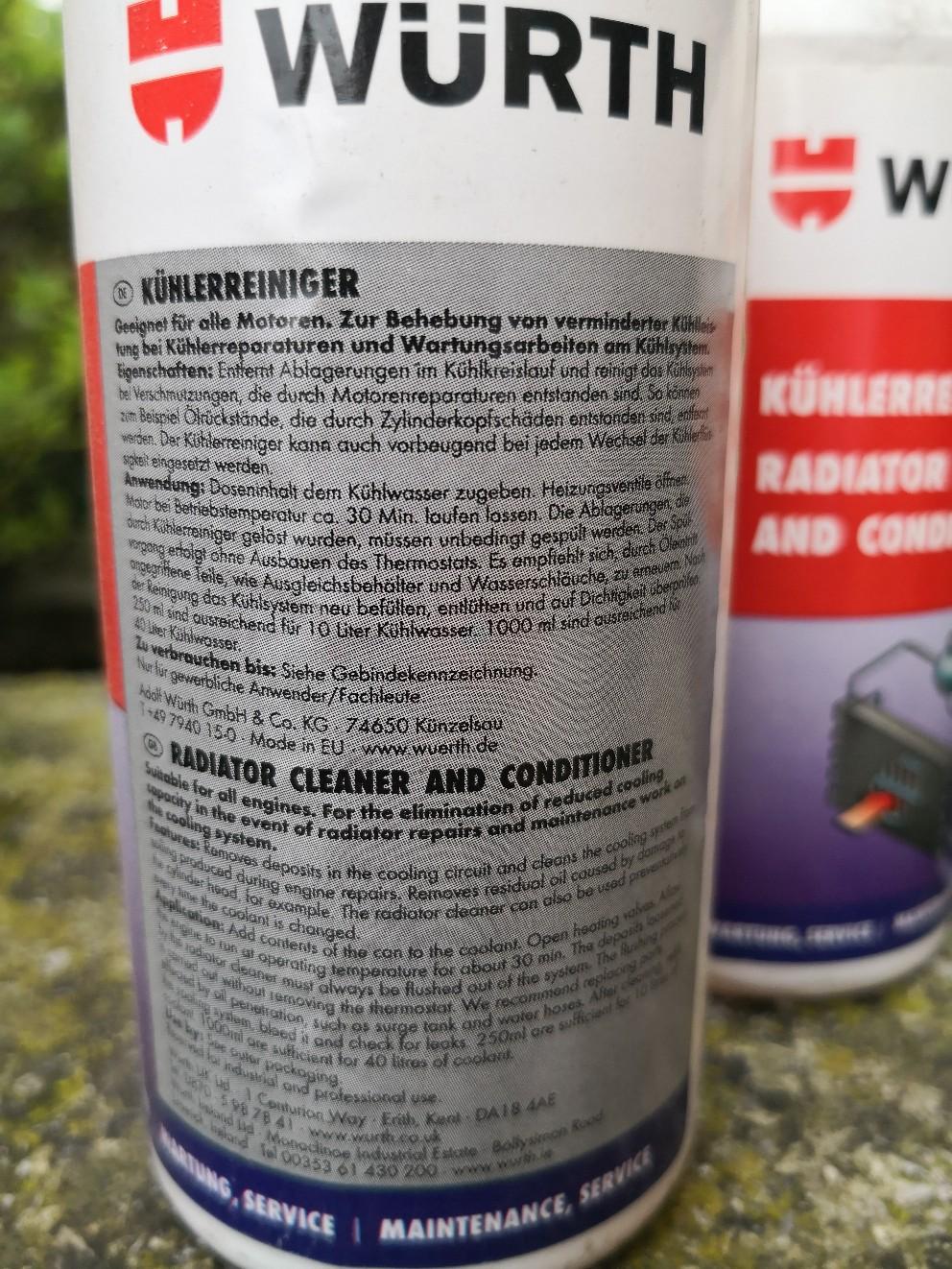 5 Stk. Würth Kühlerreiniger 250 ml NEU in 4407 Knoglergründe für 5,00 ...