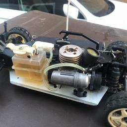 Nitro radio control car comes with handset and glow starter no fuel supplied but can show working has a size 12 koysho engine
Engine is spot on and starts easily
Collect Guildford
No stupid offers