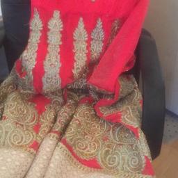 Hi selling Asian dress size 12 bought off recently but not the colour I require for a wedding reception absolutely stunning has pyjama and scarf