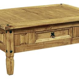 Coffee Table 1 Drawer 1000W x 600D x 460H . Distressed Solid Waxed Light Pine

brand new flat packed