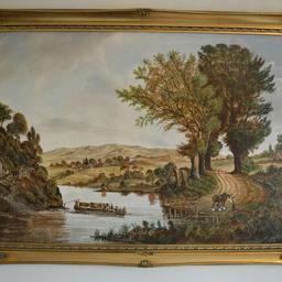A Delightful Large 20th Century Landscape Painting Titled 'The River Ferry'. Depicting A Picturesque Scene Of 19th Century Countryside

Signed And Dated '1996' 'INNELL'?

Size: 59cm x 85cm x 3.5cm Or 23' x 33.5' x 1'

Condition: In Very Good Condition, Orange Marks Found On Frame

Please Message Me Before Purchase If You Would Like This Posted... Thank You

See My Profile To See More Art, Antiques And Paintings