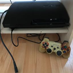 Hello!
I’m selling my PS3 as I bought it to spend some time while recovering from a surgery. Now, it’s just gaining dust. 
It comes with a controller, the HDMI cable. 
It works perfectly. Online available. 
The controller is God of War design, it has one of the joysticks peeled.
Just collection and cash, please. 
I also sell the console with the four games in the picture for £65 (RPG basically)