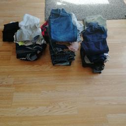 Good clean condition
11 pairs of jeans
10 pairs of tracksuit bottoms
15 t shirts
3 jumpers
Nike tracksuit
Ben sherman jacket