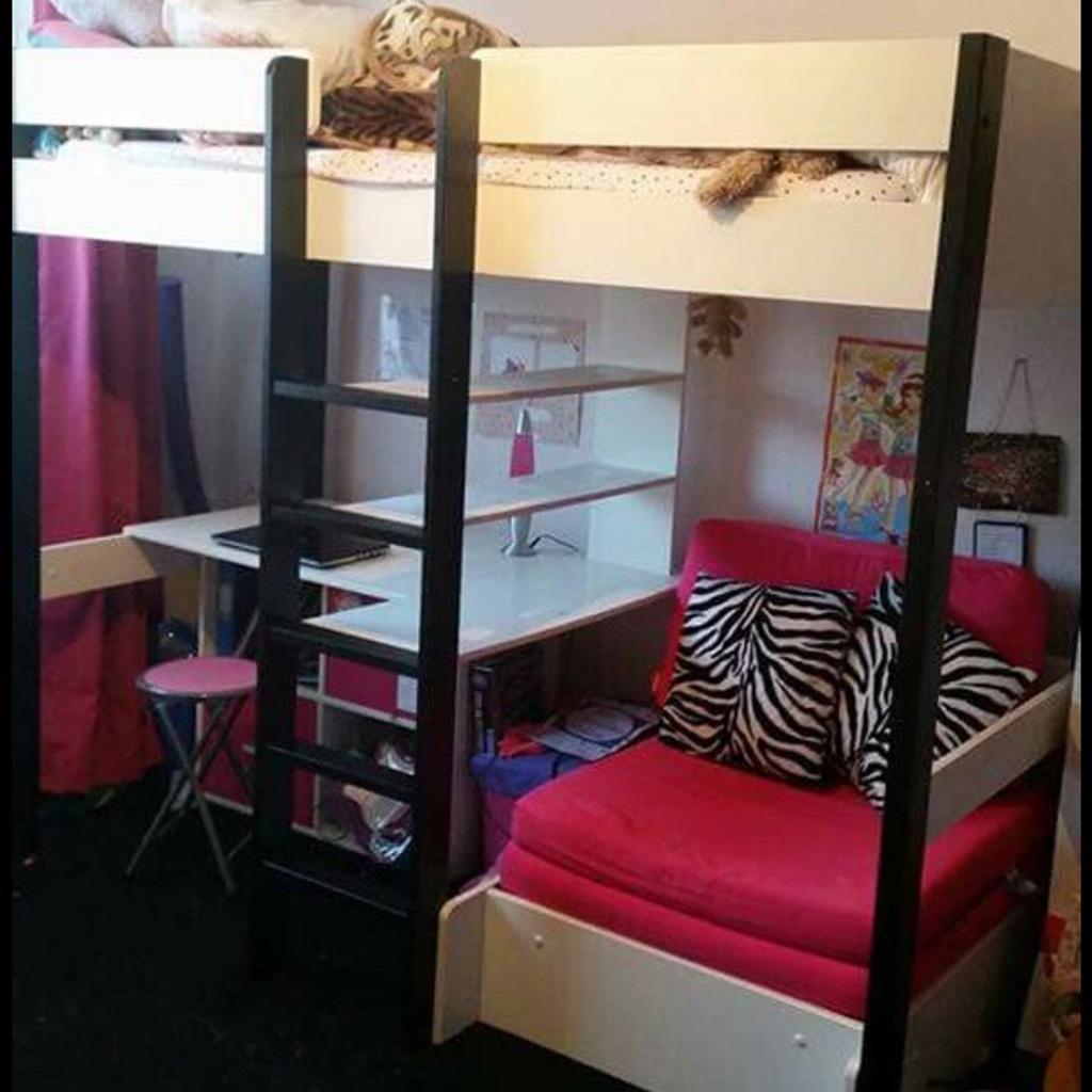 Stompa high sleeper bed with pull out futon in SK13 Peak for £150.00