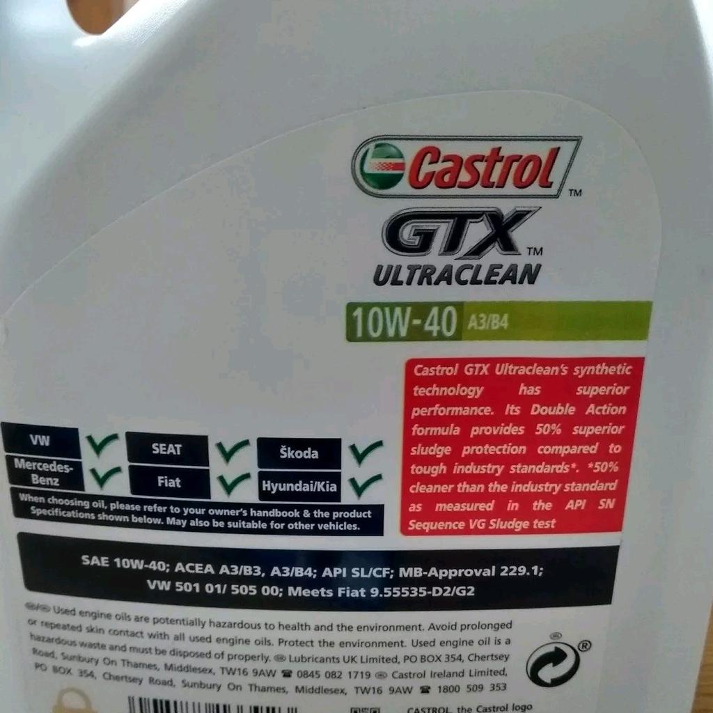 Castrol GTX Ultraclean 10W-40 A3/B4 Engine Oil 4L