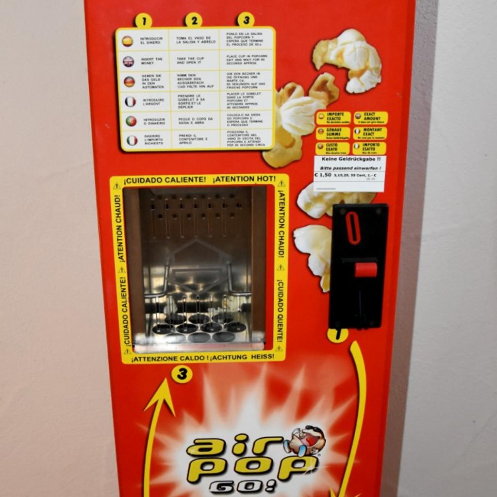 Popcorn Automat mit Münzeinwurf und Kartenzahlgerät in Bayern - Pegnitz
