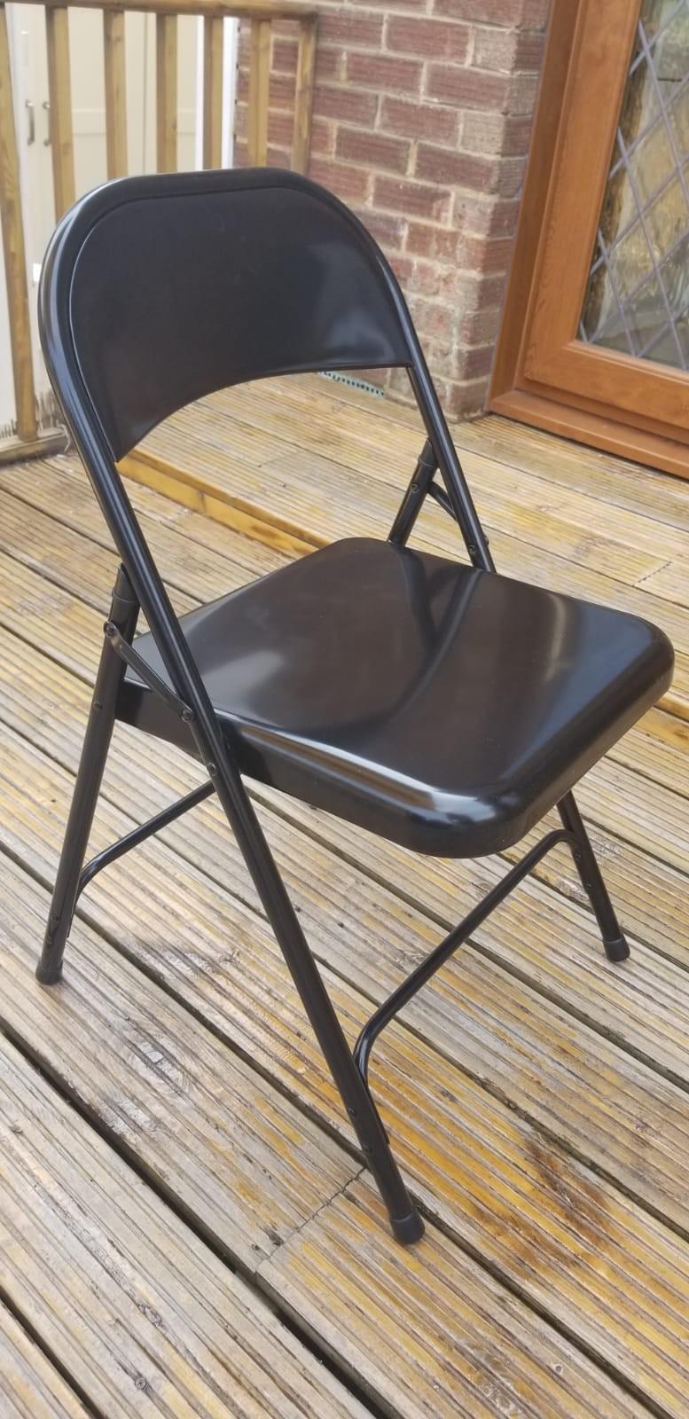 Black Metal Folding Chairs From Habitat In N14 Enfield For 40 00 For   5b38db43c3f94302d5abbfc5