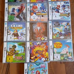 Verkaufe verschiedene gebrauchte DS Spiele einzeln 7€, alle zusammen für 60€