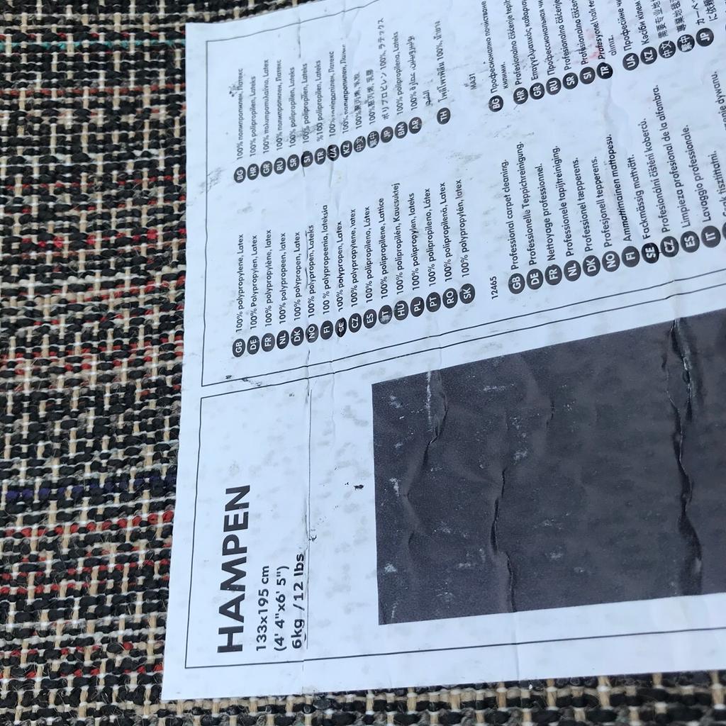 Ikea Teppich HAMPEN 133x195 cm schwarz in 68766 Hockenheim für 15,00 € zum Verkauf